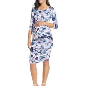 NWT Ruched BodyCon Maternity Dress | Floral | Size Medium